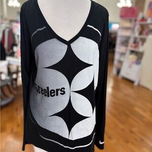 Nike Long Sleeve Tee Black White Steelers Size Large
